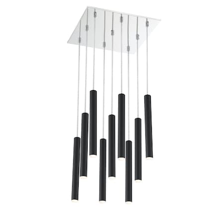 Z-Lite Forest 9 Light Island/Billiard, Chrome & Matte Black 917MP12-MB-LED-9SCH